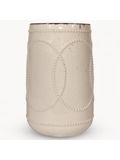 Sudbury White Large Rounded Vase With A Light Crackle Finish